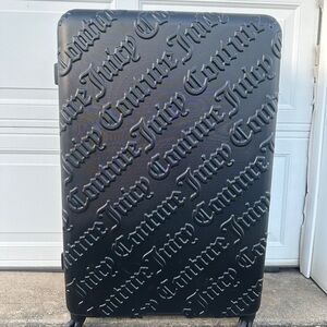 XL Juicy Couture Embossed Monogram Black Suitcase